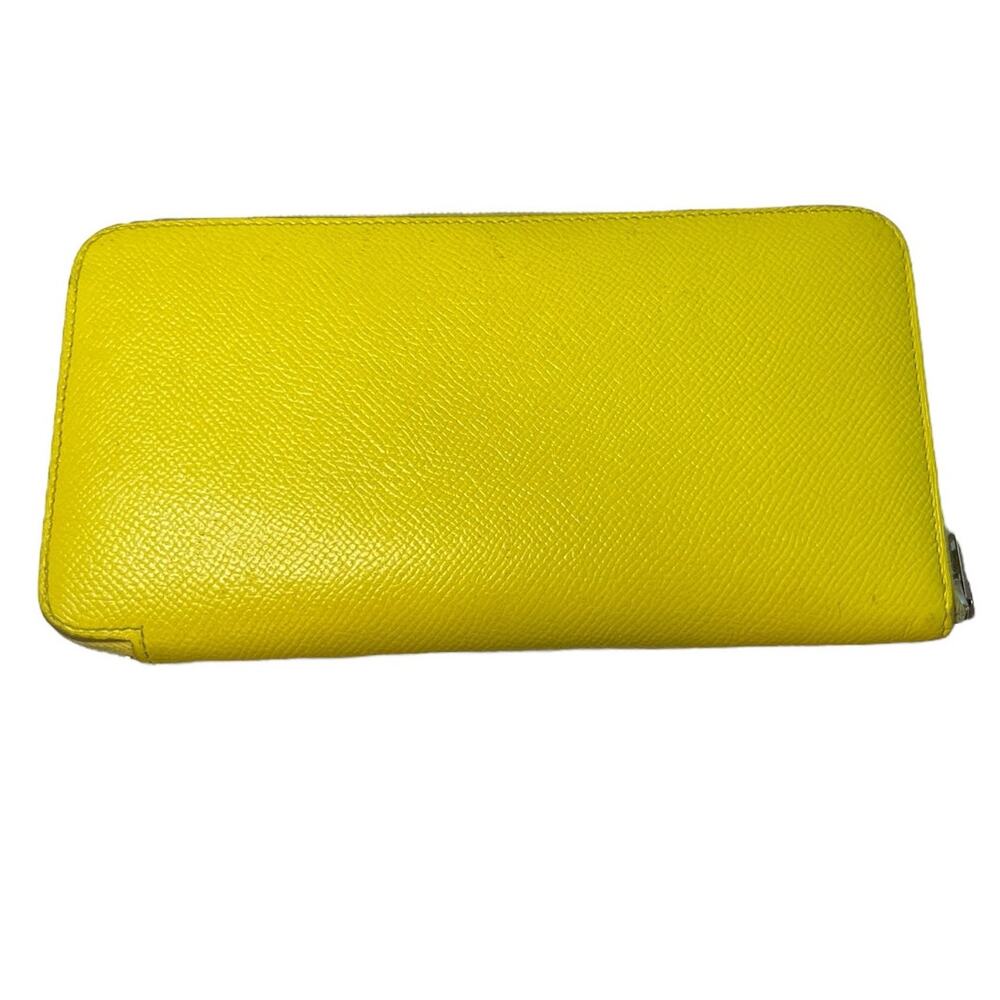 HERMES Silk-In Long Zip Around Long Wallet Epsom yellow